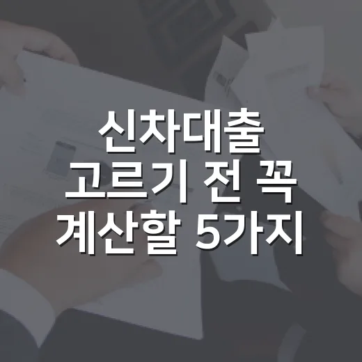 신차대출 고르기 전 꼭 계산할 5가지 숫자 - 요약