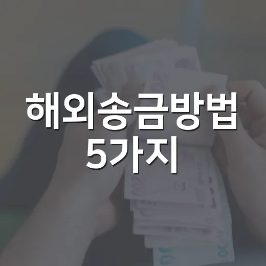 해외송금방법 5가지, 수수료와 환율에서 덜 손해 보는 기준 - 요약