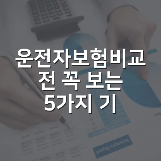 운전자보험비교 전 꼭 보는 5가지 기준 - 요약
