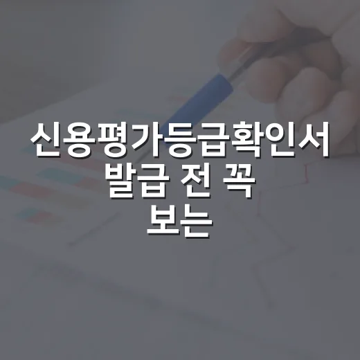 신용평가등급확인서 발급 전 꼭 보는 5가지 숫자 - 요약