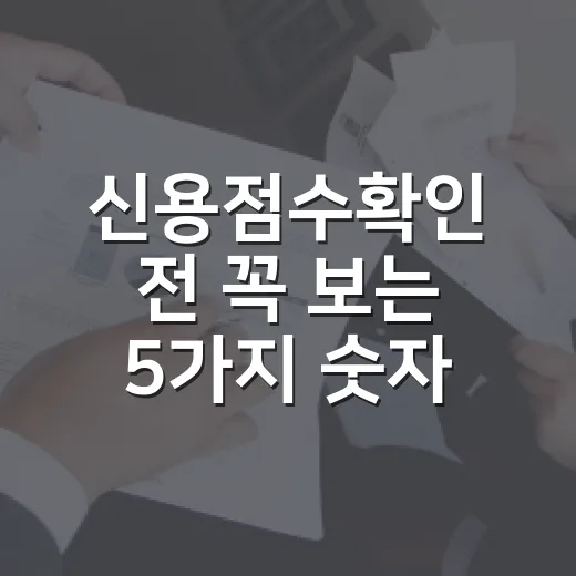 신용점수확인 전 꼭 보는 5가지 숫자 기준 - 요약