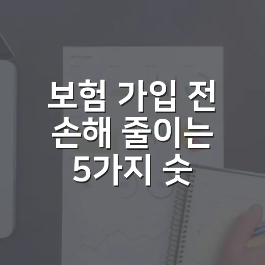 보험 가입 전 손해 줄이는 5가지 숫자 기준 - 요약