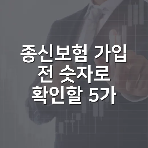 종신보험 가입 전 숫자로 확인할 5가지 기준 - 요약