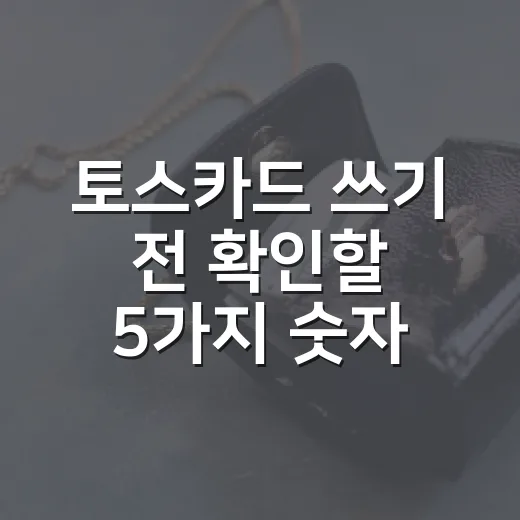 토스카드 쓰기 전 확인할 5가지 숫자 - 요약