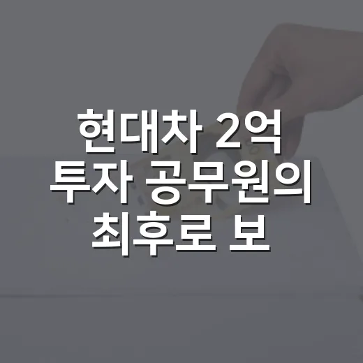 현대차 2억 투자 공무원의 최후로 보는 5가지 돈 관리 기준 - 요약