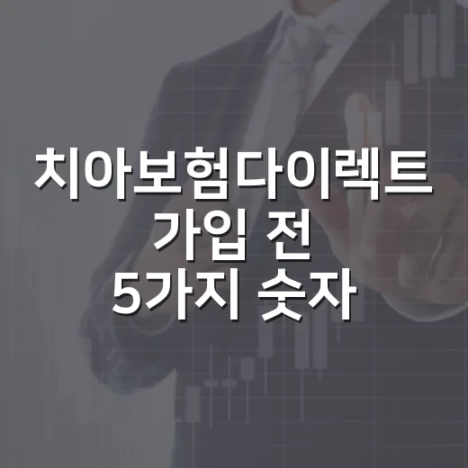 치아보험다이렉트 가입 전 5가지 숫자로 손해 피하는 법 - 요약
