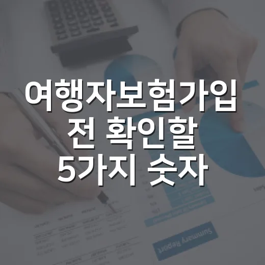 여행자보험가입 전 확인할 5가지 숫자 기준 - 요약