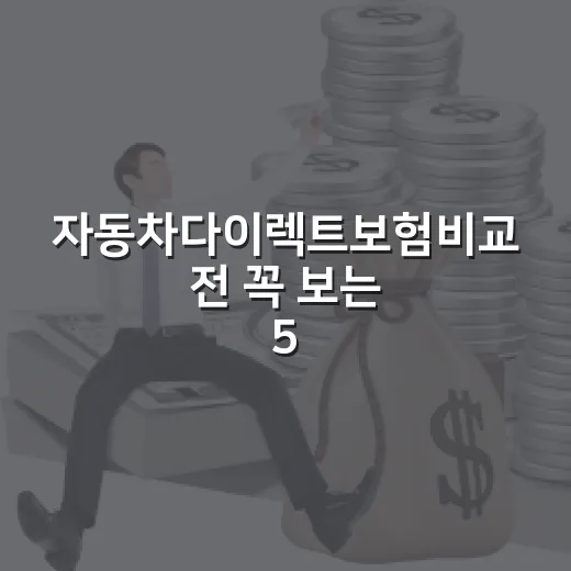 자동차다이렉트보험비교 전 꼭 보는 5가지 숫자 - 요약