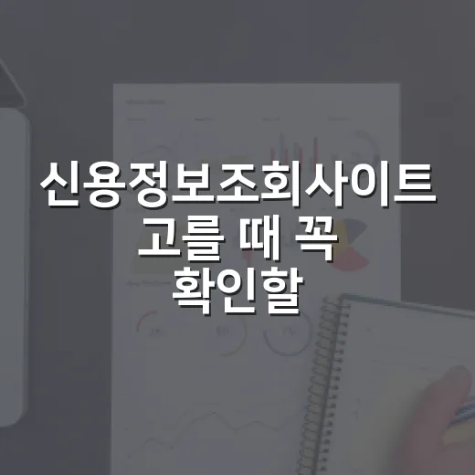신용정보조회사이트 고를 때 꼭 확인할 5가지 기준 - 요약