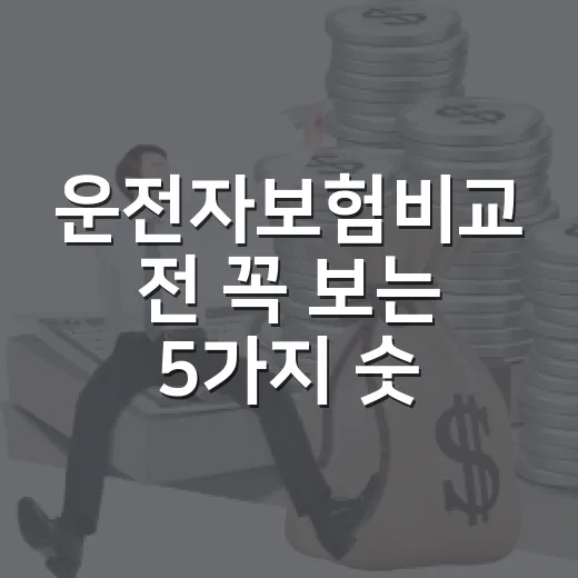 운전자보험비교 전 꼭 보는 5가지 숫자 - 요약