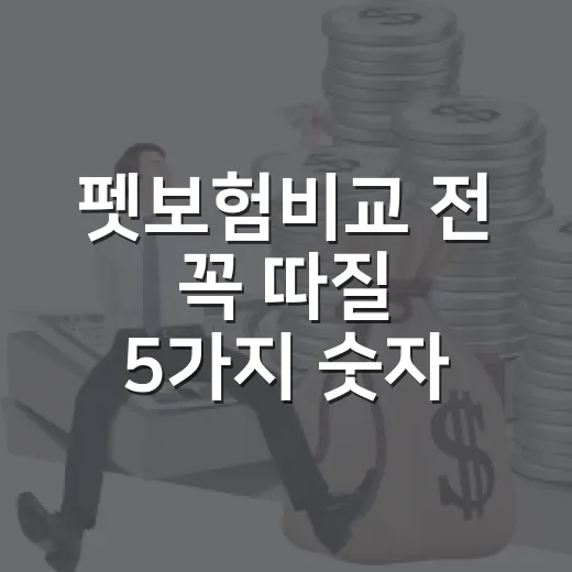 펫보험비교 전 꼭 따질 5가지 숫자 - 요약