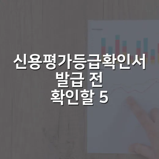 신용평가등급확인서 발급 전 확인할 5가지 기준 - 요약