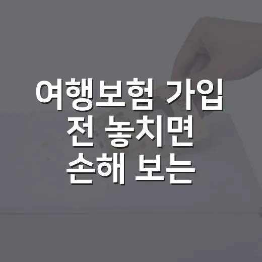 여행보험 가입 전 놓치면 손해 보는 5가지 숫자 - 요약