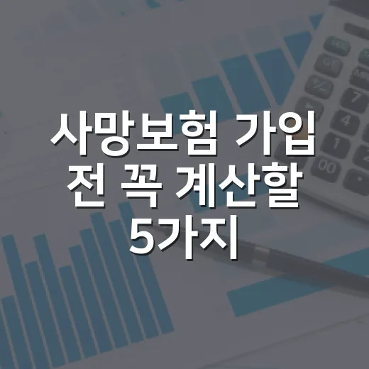 사망보험 가입 전 꼭 계산할 5가지 숫자 - 요약