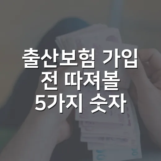 출산보험 가입 전 따져볼 5가지 숫자 기준 - 요약