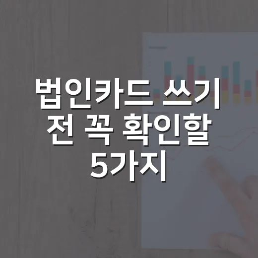법인카드 쓰기 전 꼭 확인할 5가지 숫자와 비용처리 기준 - 요약