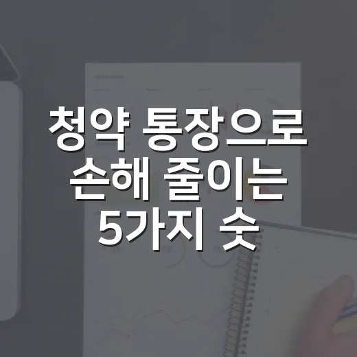 청약 통장으로 손해 줄이는 5가지 숫자 기준 - 요약