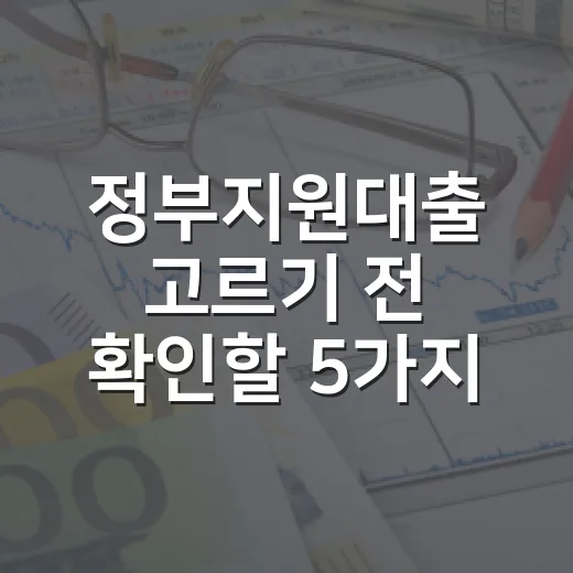 정부지원대출 고르기 전 확인할 5가지 숫자 - 요약