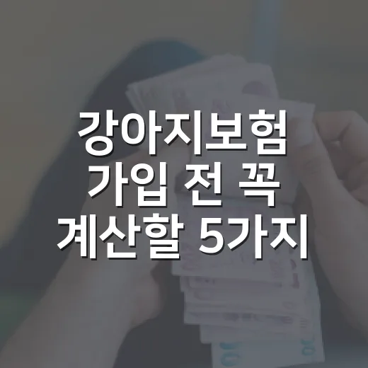 강아지보험 가입 전 꼭 계산할 5가지 숫자 - 요약