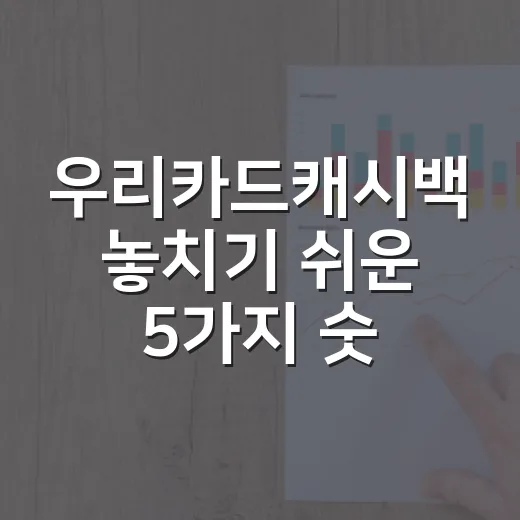 우리카드캐시백 놓치기 쉬운 5가지 숫자 기준 - 요약