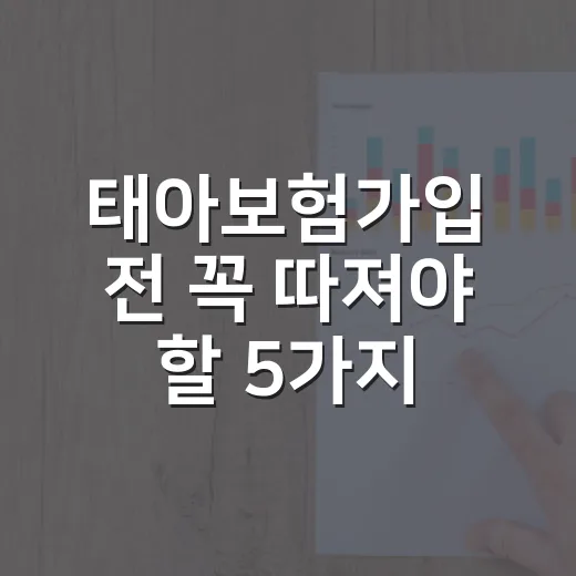 태아보험가입 전 꼭 따져야 할 5가지 숫자 - 요약