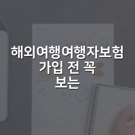 해외여행여행자보험 가입 전 꼭 보는 5가지 숫자 - 요약