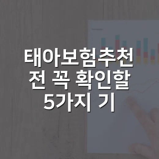 태아보험추천 전 꼭 확인할 5가지 기준, 30세 만기와 100세 만기 차이 - 요약