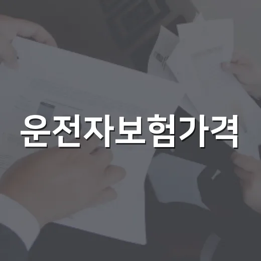운전자보험가격, 월 1만 원 안팎에서 따져야 할 5가지 기준 - 요약