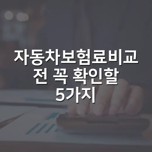 자동차보험료비교 전 꼭 확인할 5가지 숫자 - 요약