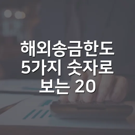해외송금한도 5가지 숫자로 보는 2026년 기준 - 요약