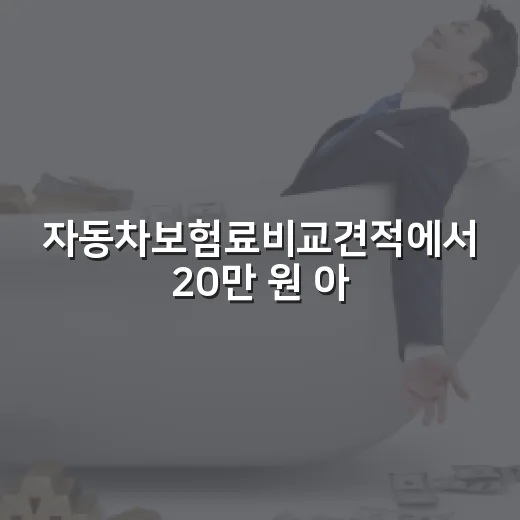 자동차보험료비교견적에서 20만 원 아끼는 5가지 체크포인트 - 요약