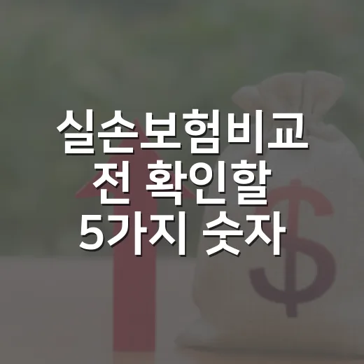 실손보험비교 전 확인할 5가지 숫자: 보험료보다 먼저 봐야 할 기준 - 요약