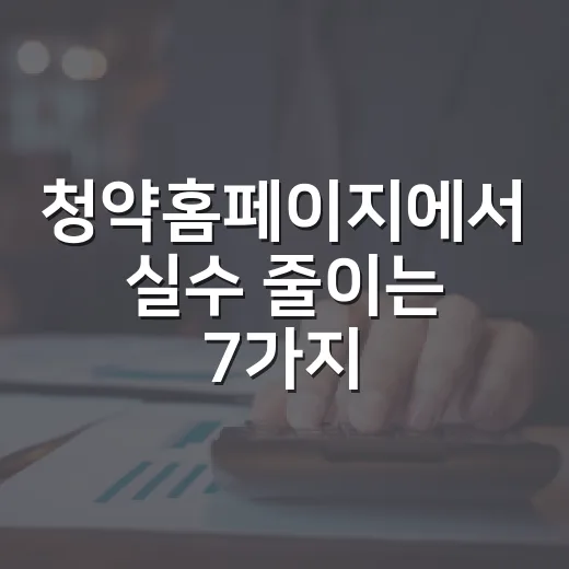 청약홈페이지에서 실수 줄이는 7가지 확인법 - 요약