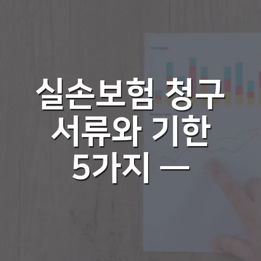 실손보험 청구 서류와 기한 5가지 — 3년 지나면 못 받습니다 - 요약