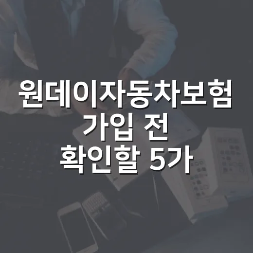 원데이자동차보험 가입 전 확인할 5가지 숫자 - 요약