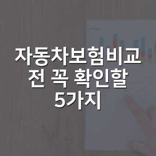 자동차보험비교 전 꼭 확인할 5가지 숫자 기준 - 요약
