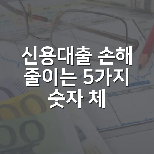 신용대출 손해 줄이는 5가지 숫자 체크 - 요약