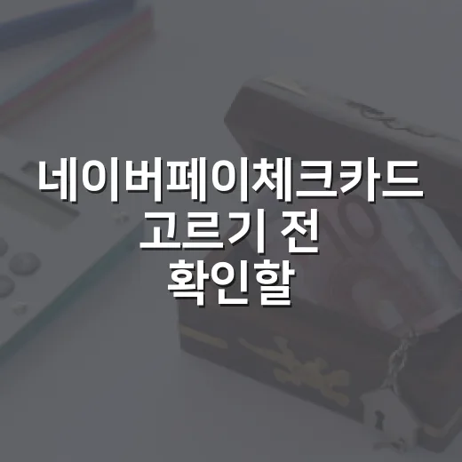 네이버페이체크카드 고르기 전 확인할 5가지 숫자 - 요약