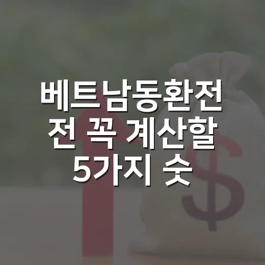 베트남동환전 전 꼭 계산할 5가지 숫자 - 요약