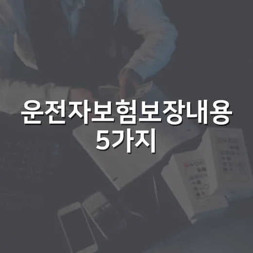 운전자보험보장내용 5가지, 월 1만원대 가입 전 꼭 봐야 할 숫자 - 요약