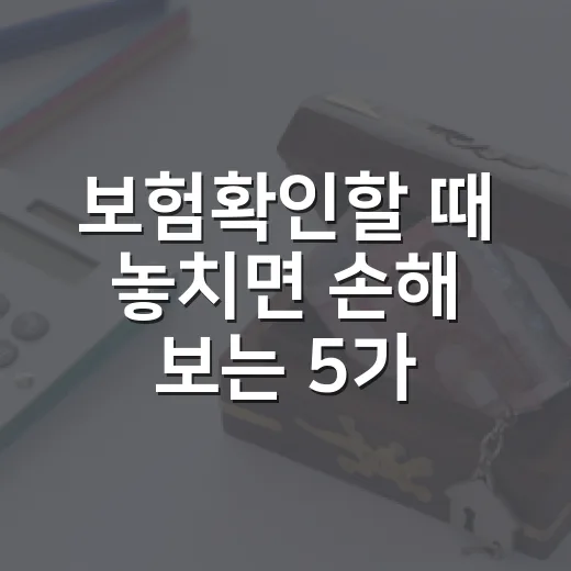 보험확인할 때 놓치면 손해 보는 5가지 점검 순서 - 요약