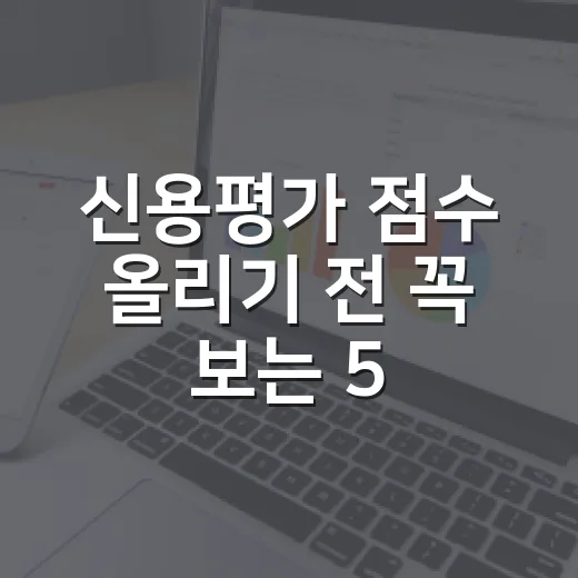 신용평가 점수 올리기 전 꼭 보는 5가지 숫자 - 요약