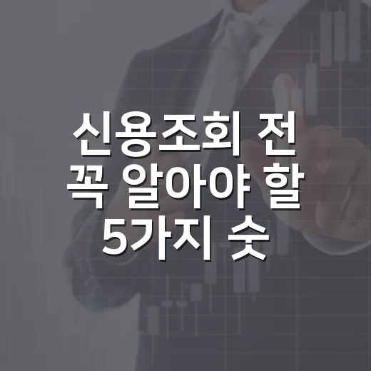 신용조회 전 꼭 알아야 할 5가지 숫자와 오해 - 요약