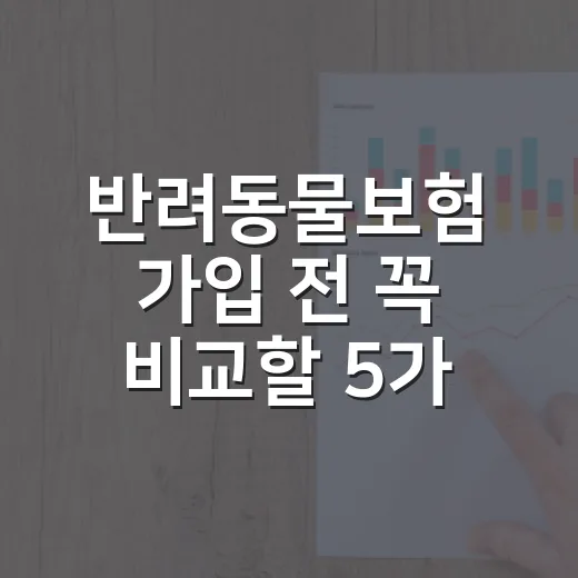 반려동물보험 가입 전 꼭 비교할 5가지 숫자 - 요약