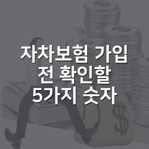 자차보험 가입 전 확인할 5가지 숫자 기준 - 요약