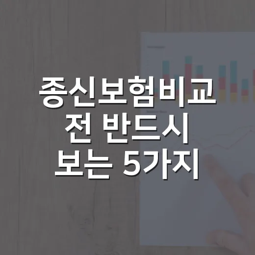 종신보험비교 전 반드시 보는 5가지 숫자 기준 - 요약