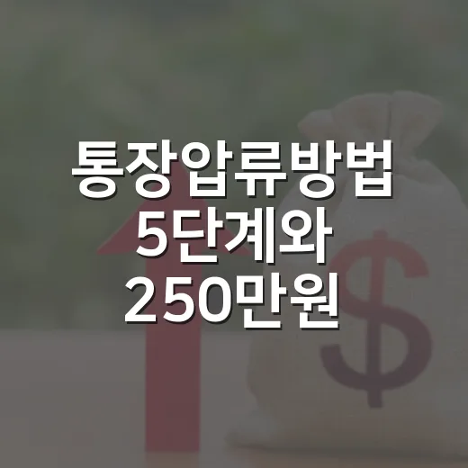 통장압류방법 5단계와 250만원 생계비 보호 기준 - 요약