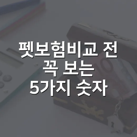 펫보험비교 전 꼭 보는 5가지 숫자 기준 - 요약