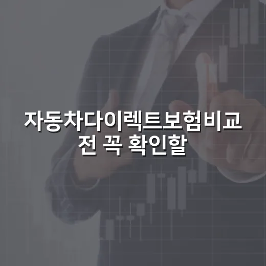 자동차다이렉트보험비교 전 꼭 확인할 7가지 숫자 - 요약