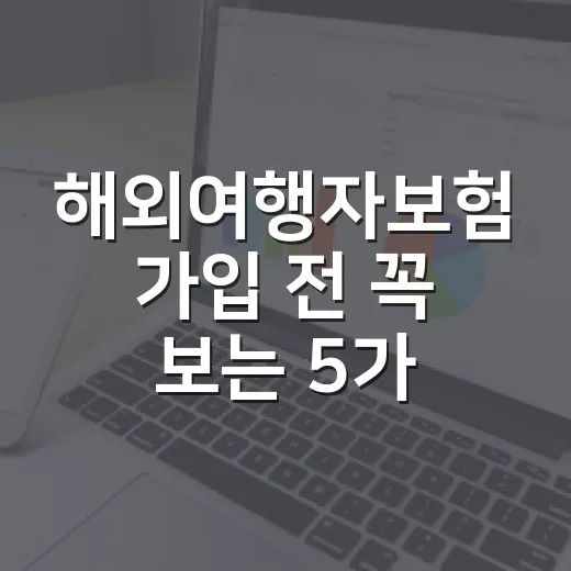 해외여행자보험 가입 전 꼭 보는 5가지 숫자 - 요약